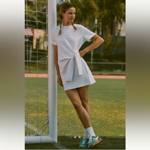 Anthropologie Daily Practice Knotted Cotton Blend Dress | White | Medium | NWT